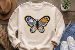 Celestial Butterfly Embroidery Design | Sun Moon Boho Machine File thumbnail 6