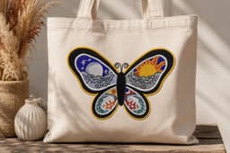 Celestial Butterfly Embroidery Design | Sun Moon Boho Machine File (Instant Download) thumbnail 3