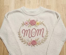 Mom Embroidery Design – Mother’s Day Floral Wreath Appliqué, 4 Sizes, Instant Download thumbnail 6