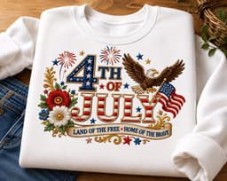 4th of July Eagle Embroidery Design, Patriotic American Flag Machine File (Instant Download) thumbnail 7