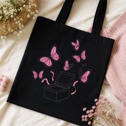 Butterflies in a Box Embroidery Design | Cute Pink Butterfly Machine Embroidery Pattern thumbnail 3