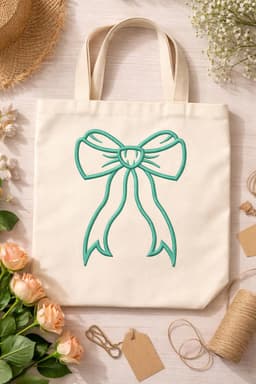 Christmas Bow Embroidery Designs Bundle, Coquette Ribbon Machine Files (Instant Download) thumbnail 3