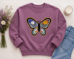 Celestial Butterfly Embroidery Design | Sun Moon Boho Machine File (Instant Download) thumbnail 4