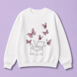 Butterflies in a Box Embroidery Design | Cute Pink Butterfly Machine Embroidery Pattern thumbnail 2