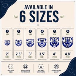 Bear Head Embroidery Design, Embroidery Pattern, Animal Embroidery | 6 sizes thumbnail 7