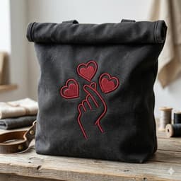 Korean Finger Heart Embroidery Designs Bundle, 8 Styles (Instant Download) thumbnail 3