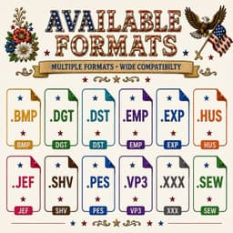 4th of July Eagle Embroidery Design, Patriotic American Flag Machine File (Instant Download) thumbnail 8
