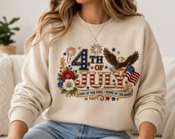 4th of July Eagle Embroidery Design, Patriotic American Flag Machine File (Instant Download) thumbnail 4