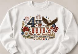 4th of July Eagle Embroidery Design, Patriotic American Flag Machine File (Instant Download) thumbnail 2