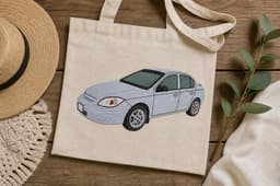 Silver Sedan Car Embroidery Design | Realistic Car Machine Embroidery Pattern | Instant Download thumbnail 3
