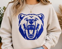 Bear Head Embroidery Design, Embroidery Pattern, Animal Embroidery | 6 sizes thumbnail 3