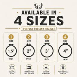 Majestic Deer Head Embroidery Design | Buck Antler Machine Embroidery File | Hunting Wildlife Pattern thumbnail 7