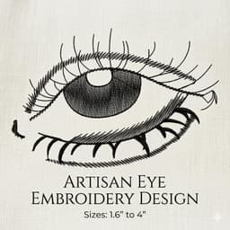 Artisan Eye Embroidery Design | Hand-Drawn Sketch, Line Art (Instant Download) thumbnail 1