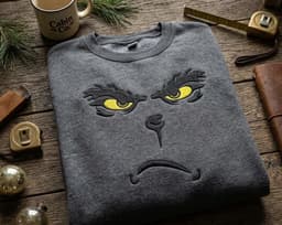 Grinch Face Embroidery Design Bundle | Christmas Machine Embroidery Files (Digital Download) thumbnail 4