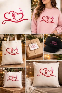 Heart Embroidery Design Bundle, Valentine Line Art, Love Styles (Instant Download) thumbnail 5