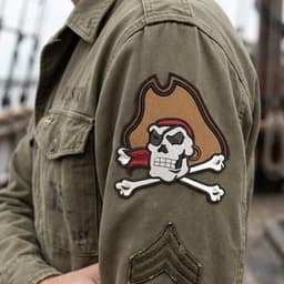 Pirate Skull Embroidery Patch, Jolly Roger Design, Anime Style (4 Sizes) thumbnail 2