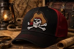 Pirate Skull Embroidery Patch, Jolly Roger Design, Anime Style (4 Sizes) thumbnail 3