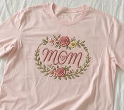 Mom Embroidery Design – Mother’s Day Floral Wreath Appliqué, 4 Sizes, Instant Download thumbnail 5
