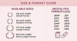 Mom Embroidery Design – Mother’s Day Floral Wreath Appliqué, 4 Sizes, Instant Download thumbnail 7