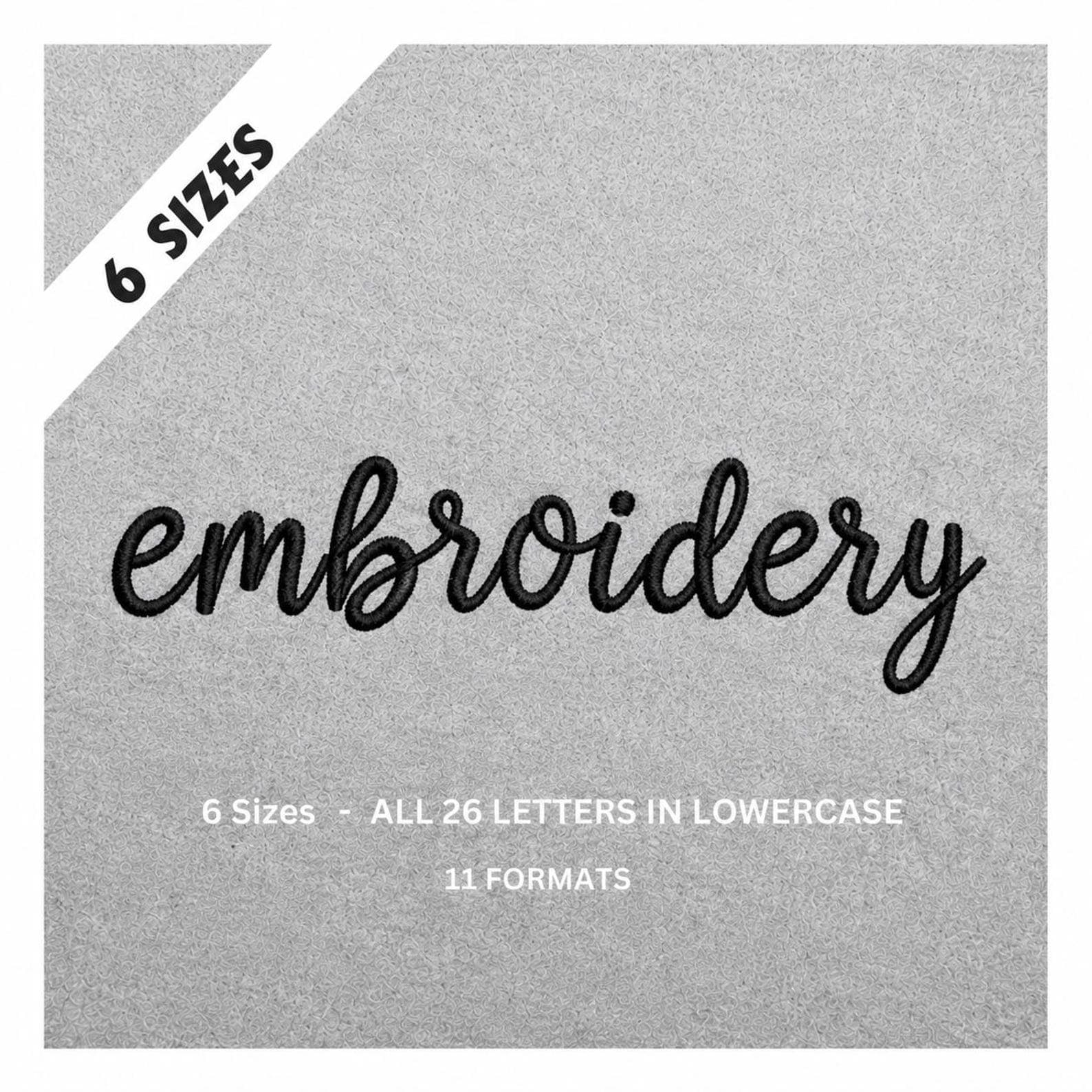 Lowercase Script Embroidery Font – a–z Alphabet – Cursive Machine Embroidery Design